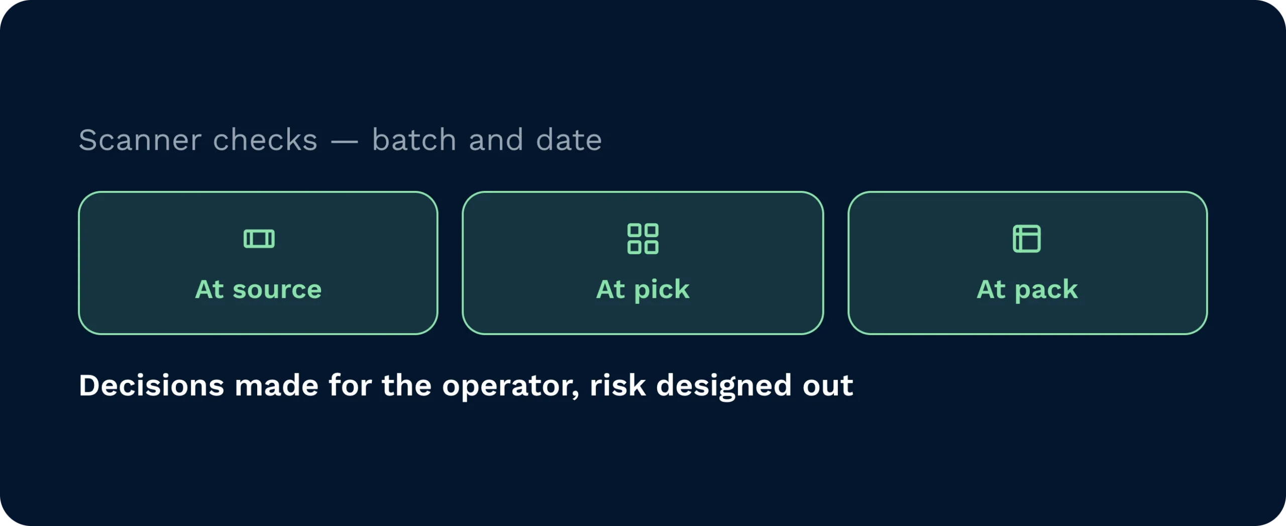 Batch and date verified by scanner at every stage | clarus wms Scanner checks for batch and date at source, at pick, and at pack, with decisions made for the operator and risk designed out.