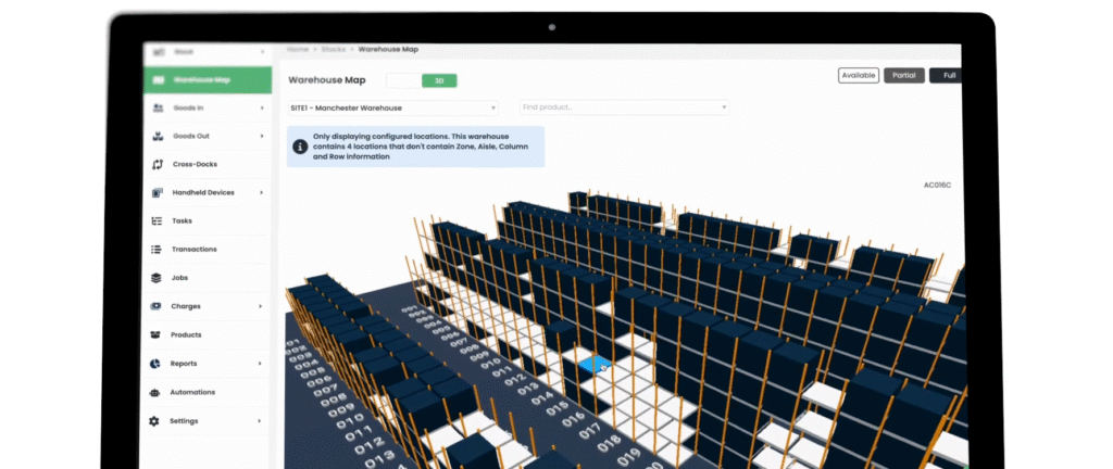 Warehouse map that turns data into a living layout