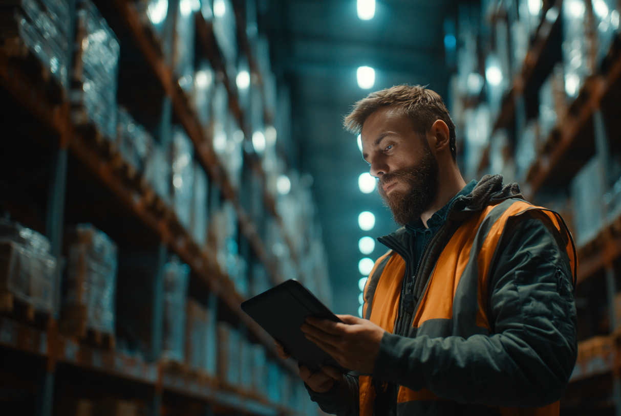 Warehouse manager follows shortest route to stock using live warehouse map.