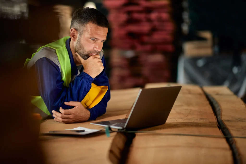 Operations Director on laptop