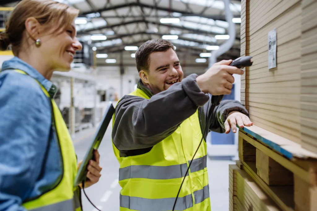 Man barcode scanning