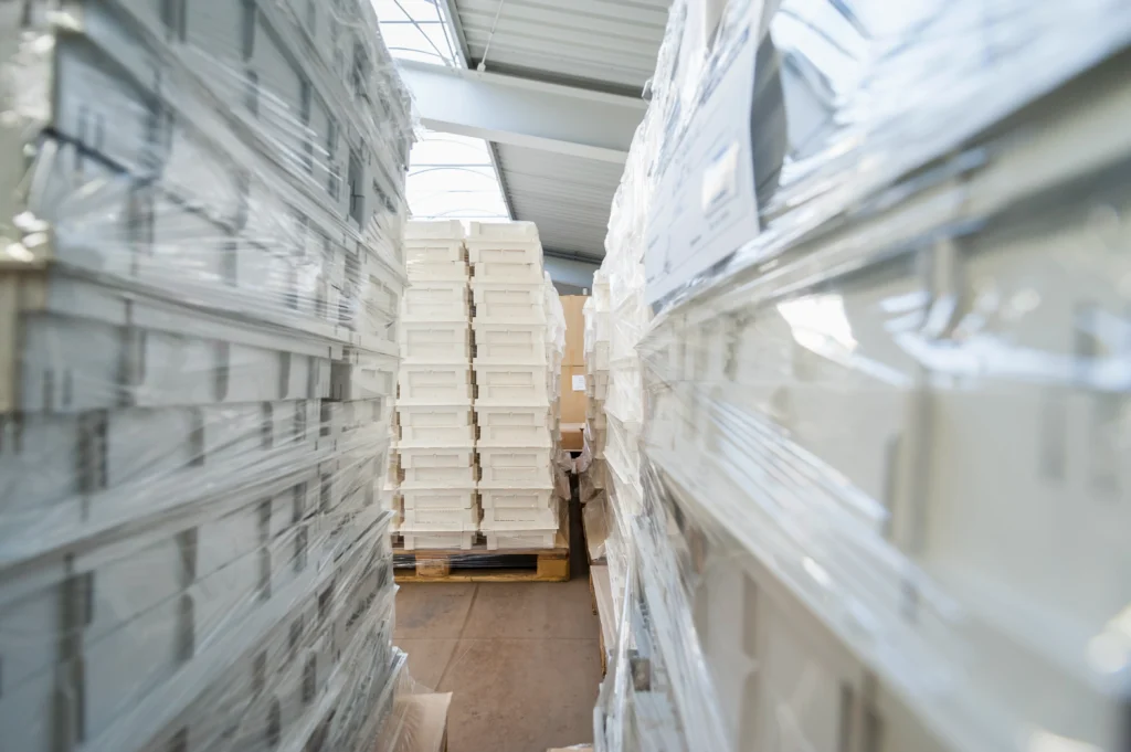 Storage of plastic shipping goods