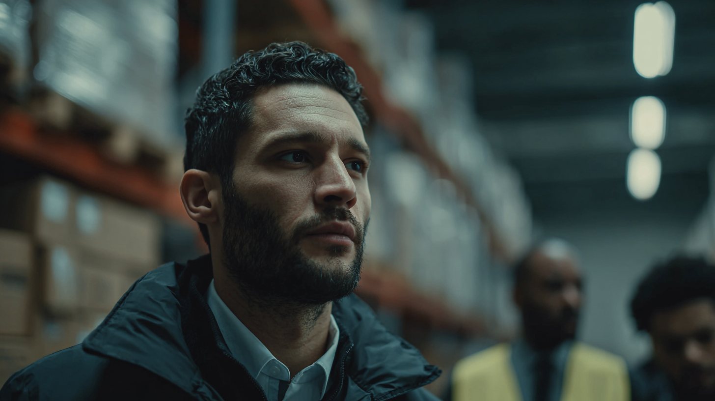 Operations manager reviews live despatch KPIs via MCP server on a warehouse dashboard.